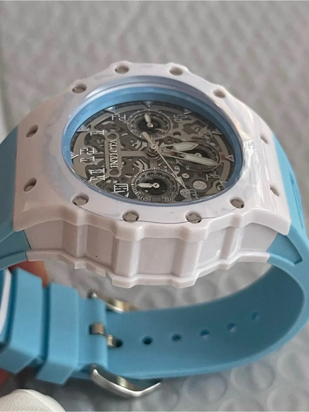 Invicta Racing Apexium Light Blue & white Unisex Watch - 41mm,New